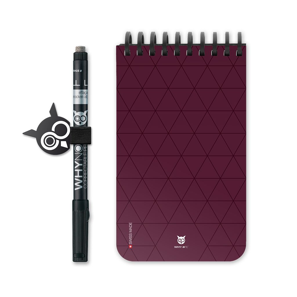 Bloc-notes effaçable Pocket Burgundy Tie