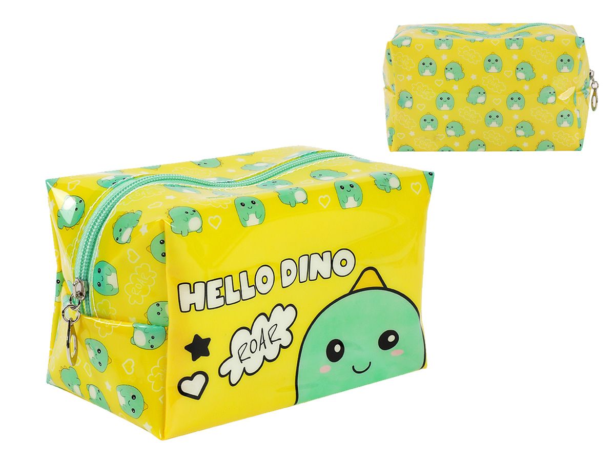 Étui en PVC Dino grand format Jaune avec motif Dino
