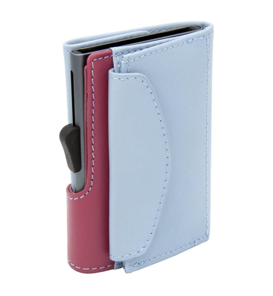 Porte-monnaie et cartes RFID cuir Ice / Cherry 