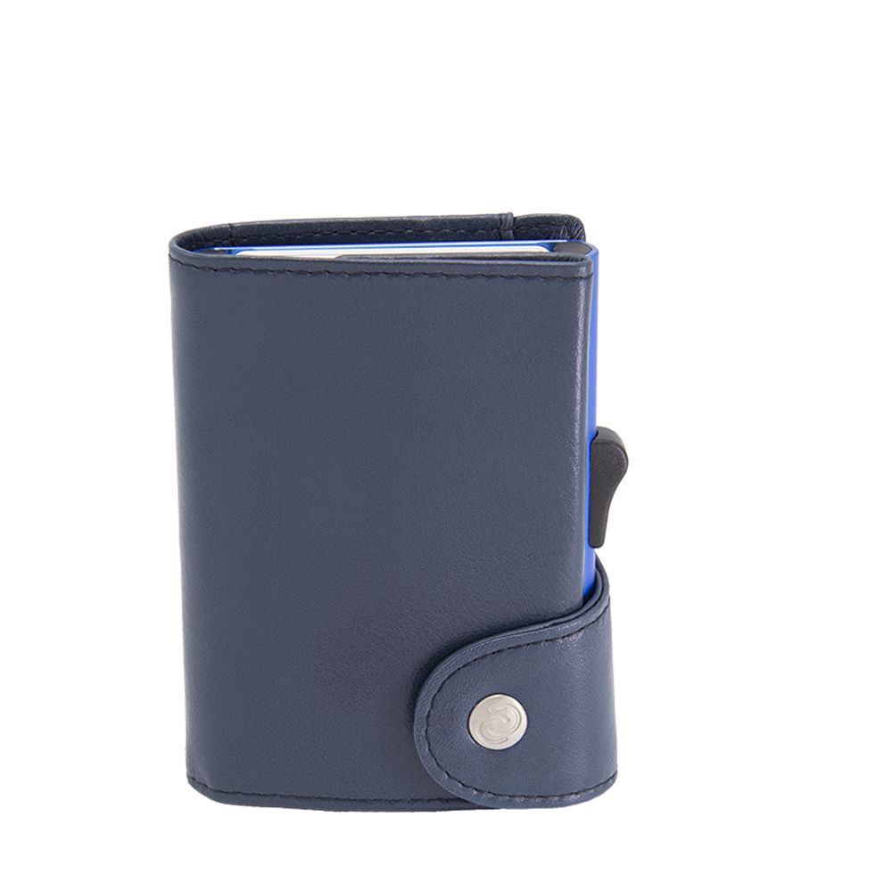 Porte-cartes XL RFID cuir Bleu Cobalt 