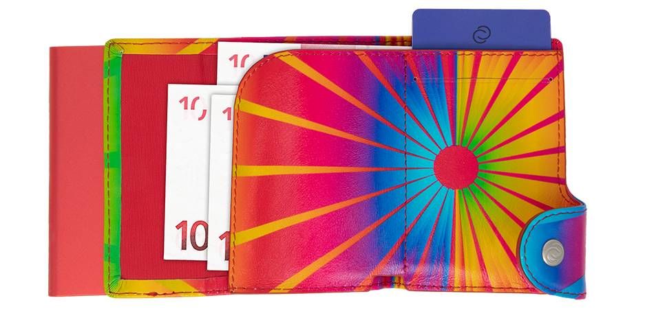 Porte-cartes RFID Cuir imprimé Red Nova / Boîtier Rouge 