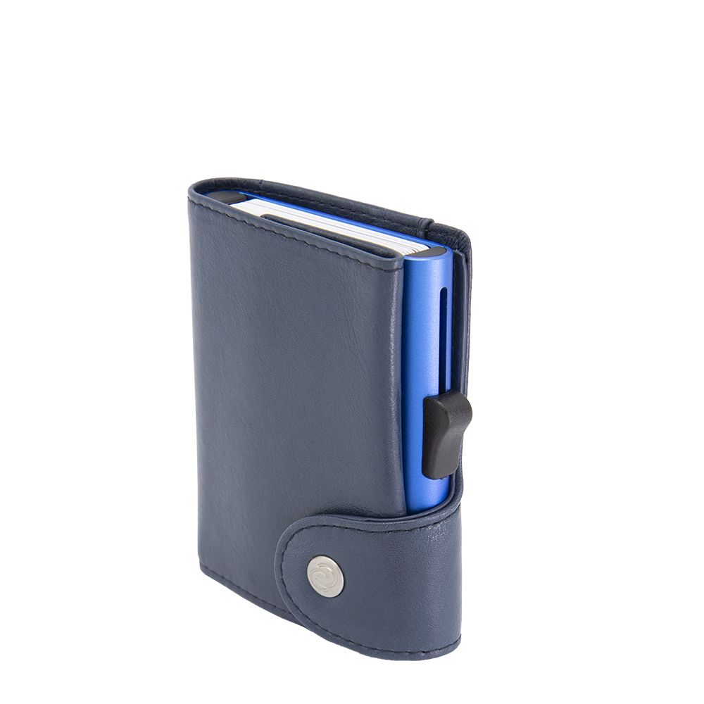 Porte-cartes XL RFID cuir Bleu Cobalt 