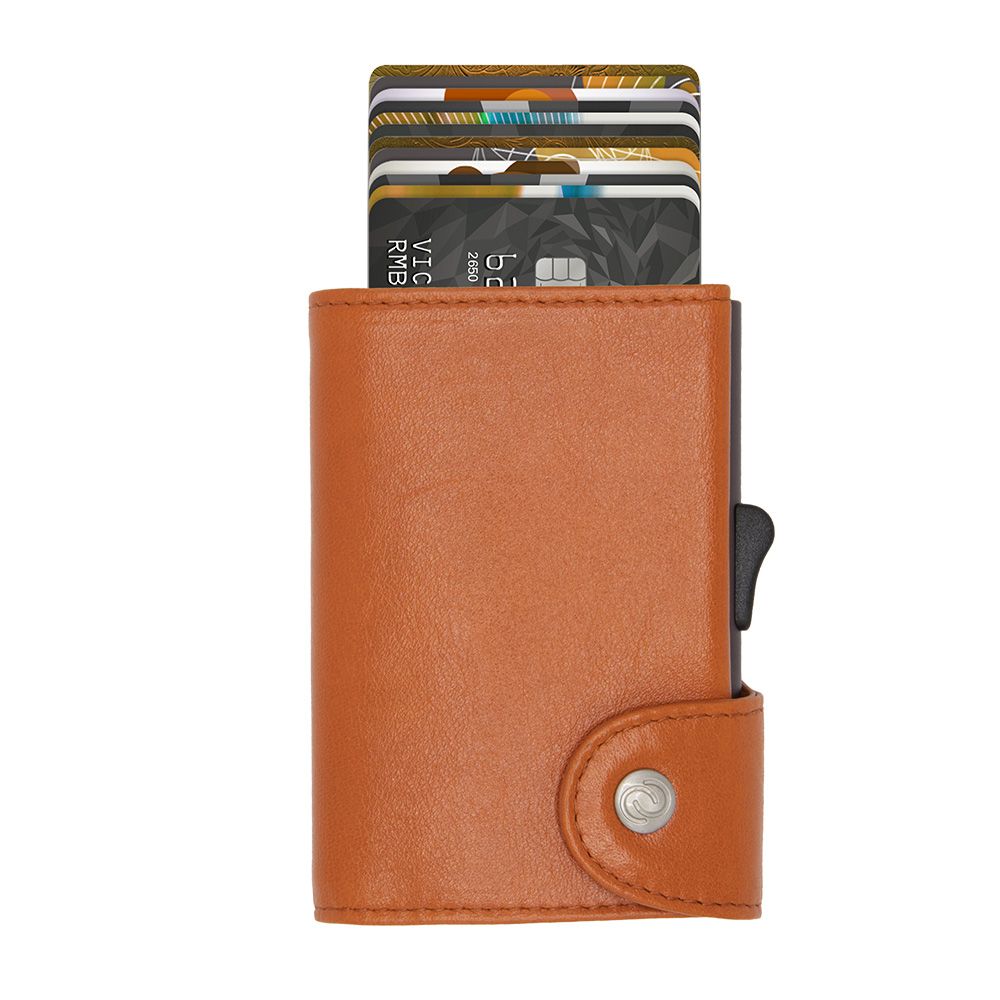 Porte-monnaie et cartes XL RFID cuir Orange 