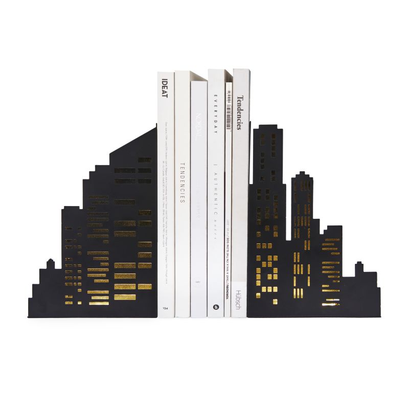 Serre-livres Skyline avec lumière Noir