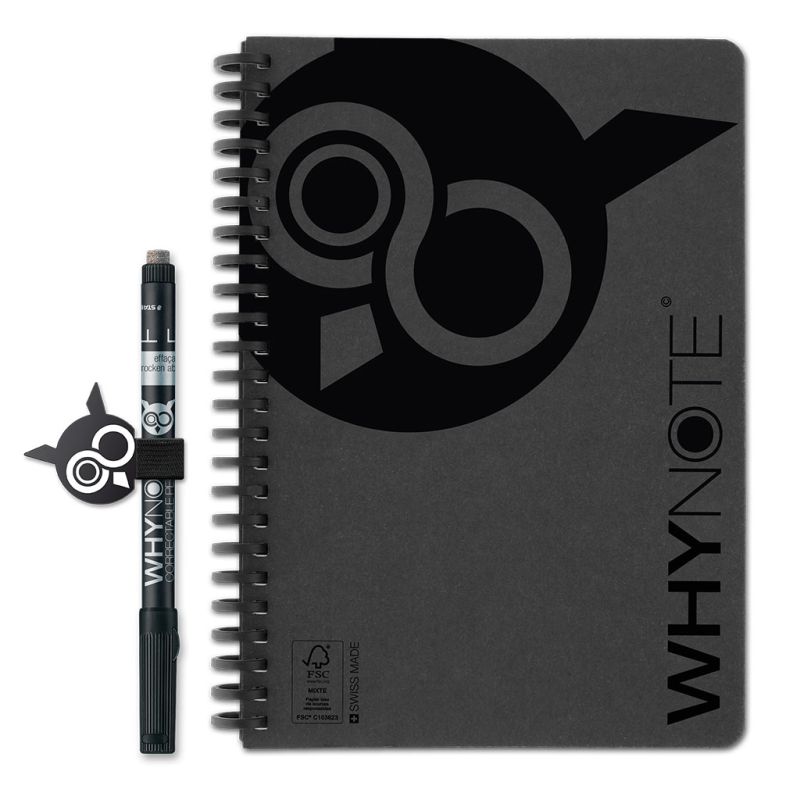 Bloc-notes effaçable A5 Noir