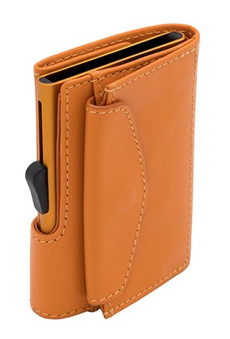 Porte-monnaie et cartes RFID en cuir Lilium Boîtier Orange