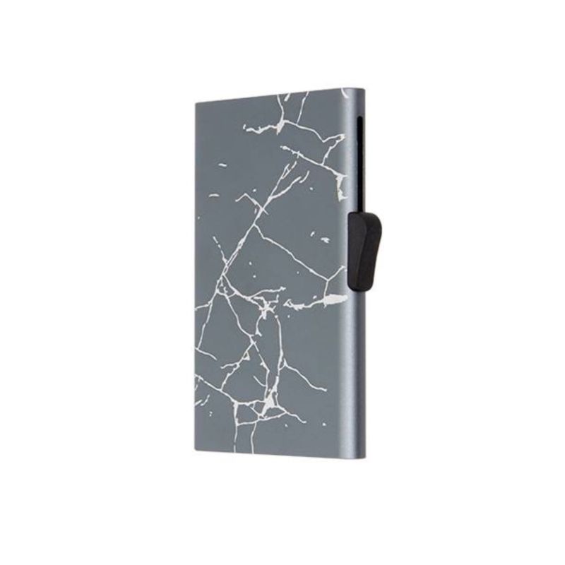 Porte-Cartes en Aluminium Marbré Gris 