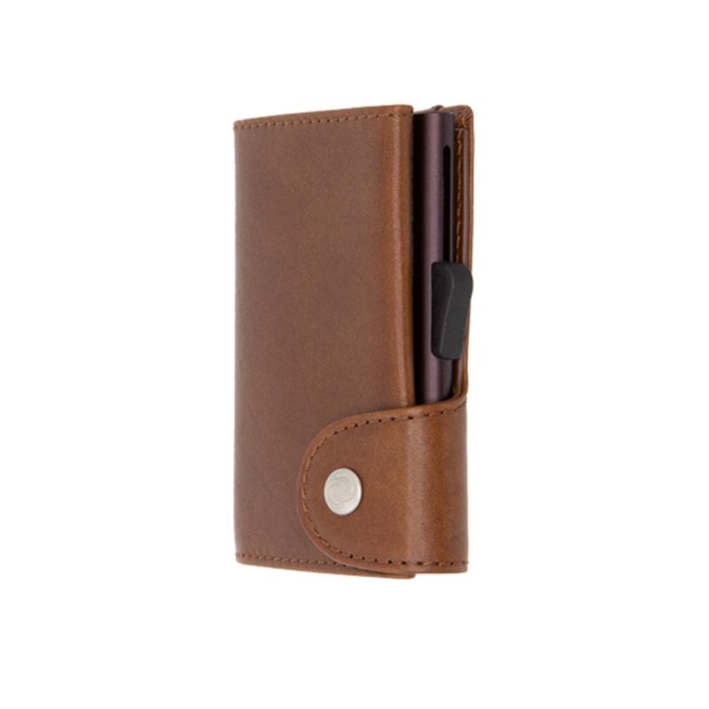 Porte-Cartes RFID cuir végétal Gun / Brun Boîtier Brun 