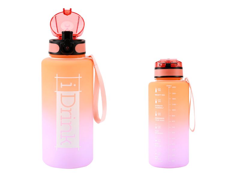 Tritan Motivational Bottle 1500ml orange &amp; lilas