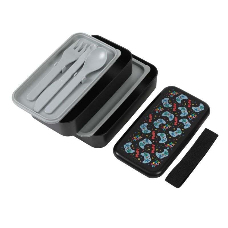 Lunch Box, Set 2 Box & couverts Let's Play (game) 650 ml