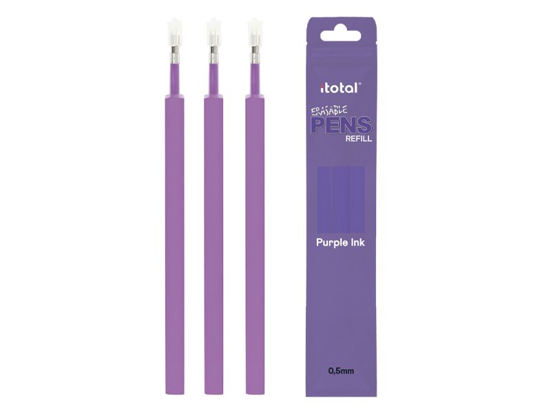 Recharges pour stylos, encre effaçable, set de 3 pièces Violet