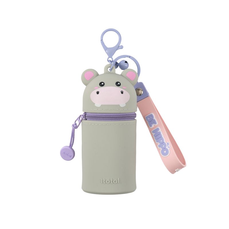 Porte-clés avec trousse en silicone Hippo 