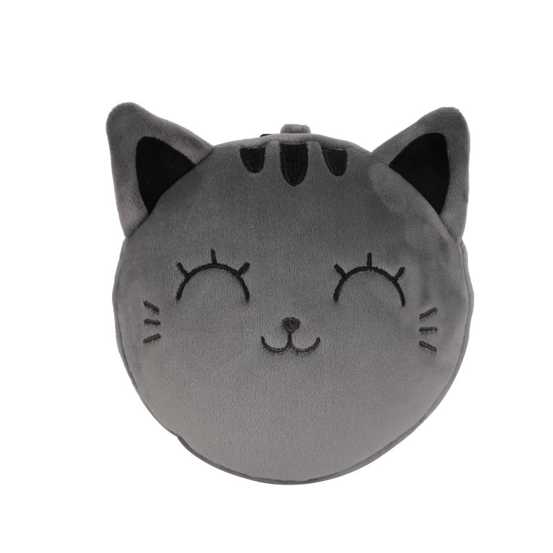 Oreiller de voyage &amp; Masque de nuit Chat Gris