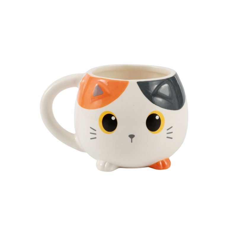 Tasse Chunky Chat blanc & orange