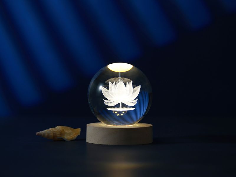LAMPE LED Led Crystal Ball Lotus medium