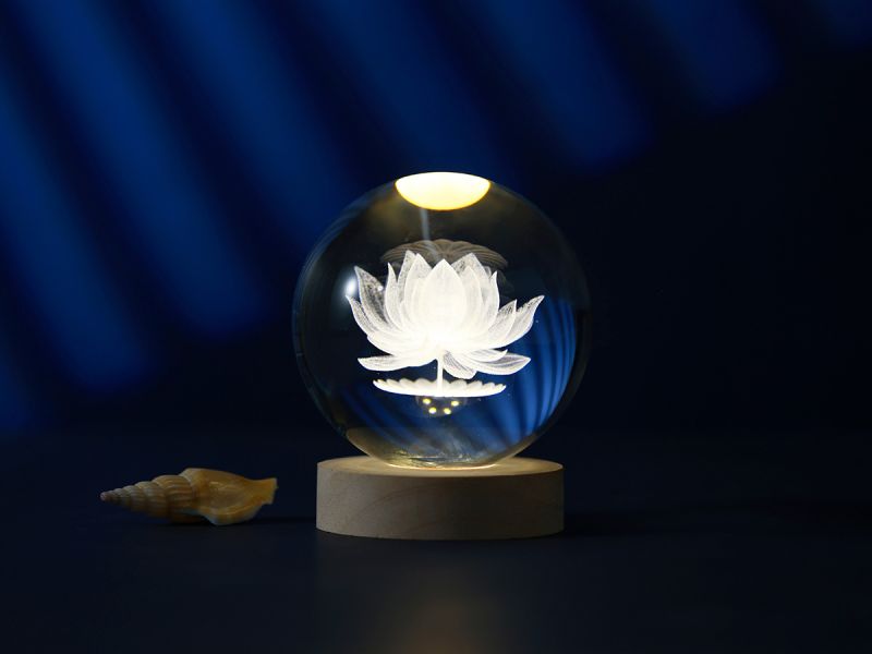 LAMPE LED Led Crystal Ball Lotus large 