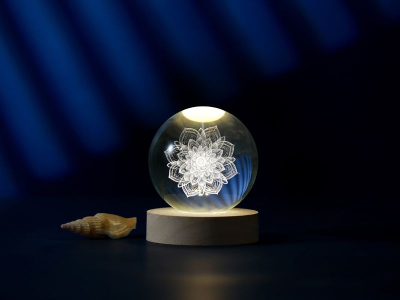 LAMPE LED Led Crystal Ball Mandala medium 