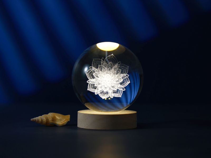 LAMPE LED Led Crystal Ball Mandala 