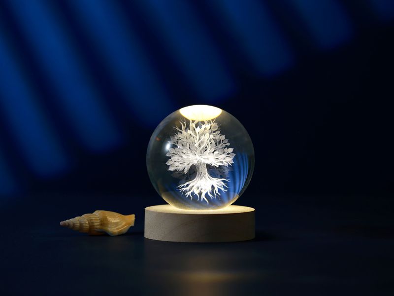 LAMPE LED Led Crystal Ball Arbre de vie medium 