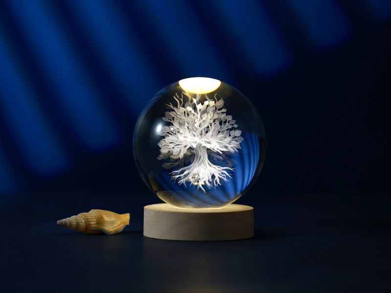 LAMPE LED Crystal Ball Arbre de vie 