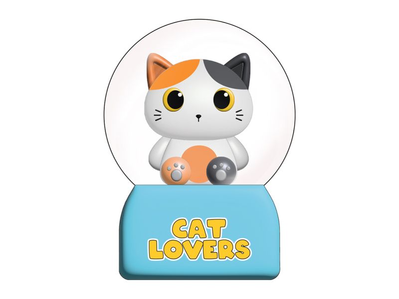 Boule à neige Chat Chat blanc & orange