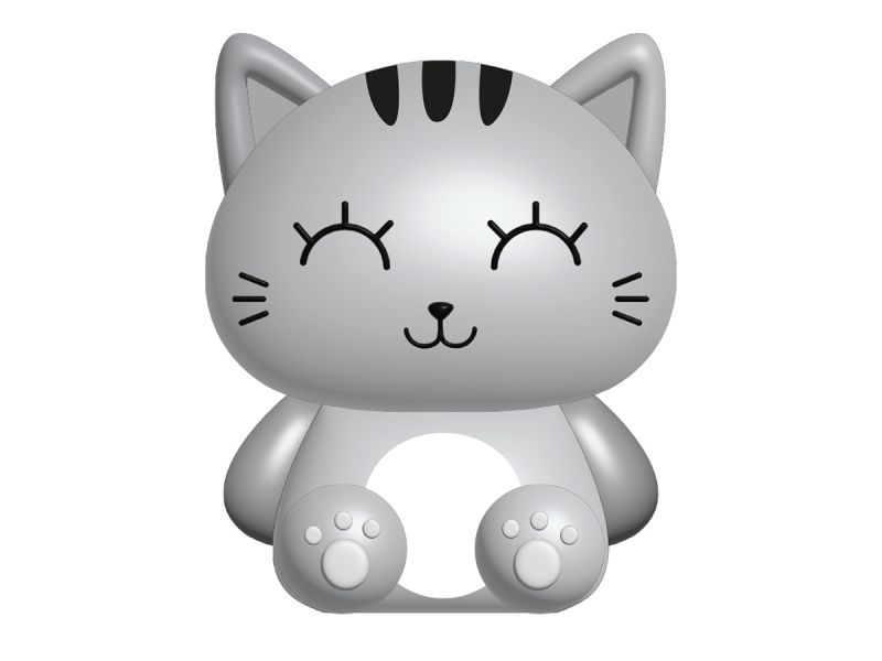 Lampe de nuit en silicone Chat Gris