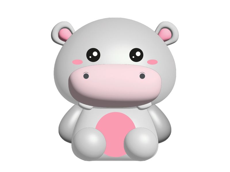 Lampe de nuit en silicone Hippo 