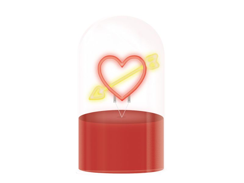 LAMPE LED Dôme en verre Cupid  