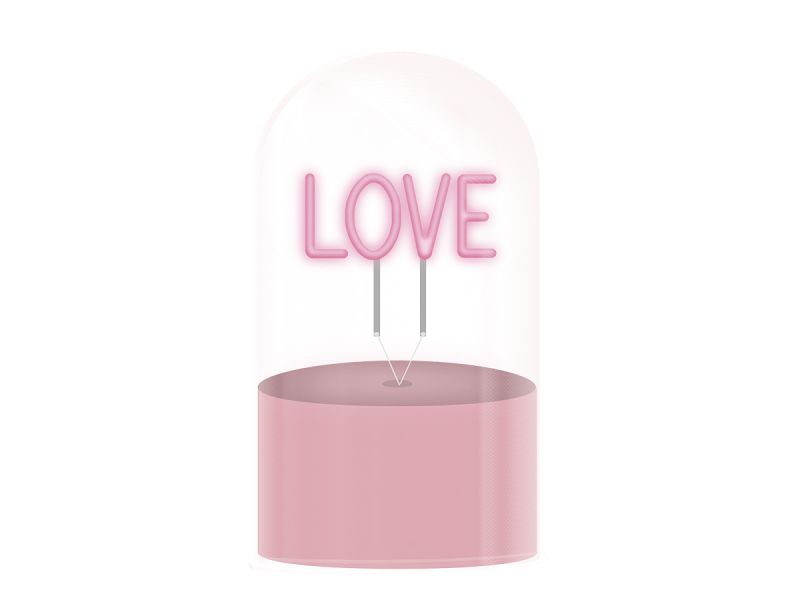 LAMPE LED Lampe Dôme en Verre Love 