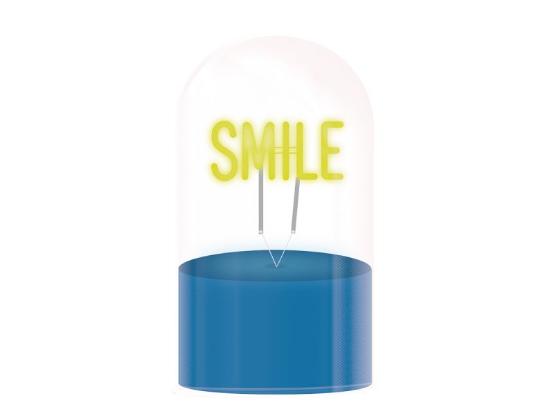 LAMPE LED Lampe Dôme en verre  Smile 