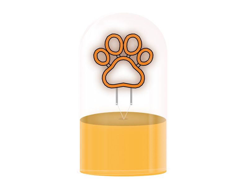 LAMPE LED Lampe dôme en verre Paw  