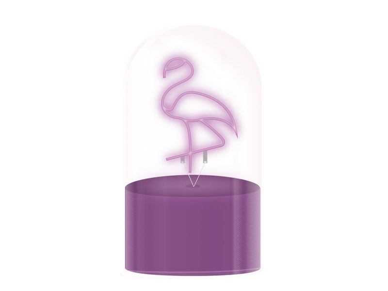 LAMPE LED Lampe dôme en verre Flamingo 