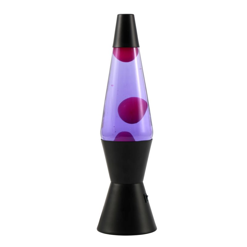 Lampe Lave Led base noire - Violet & Rose 