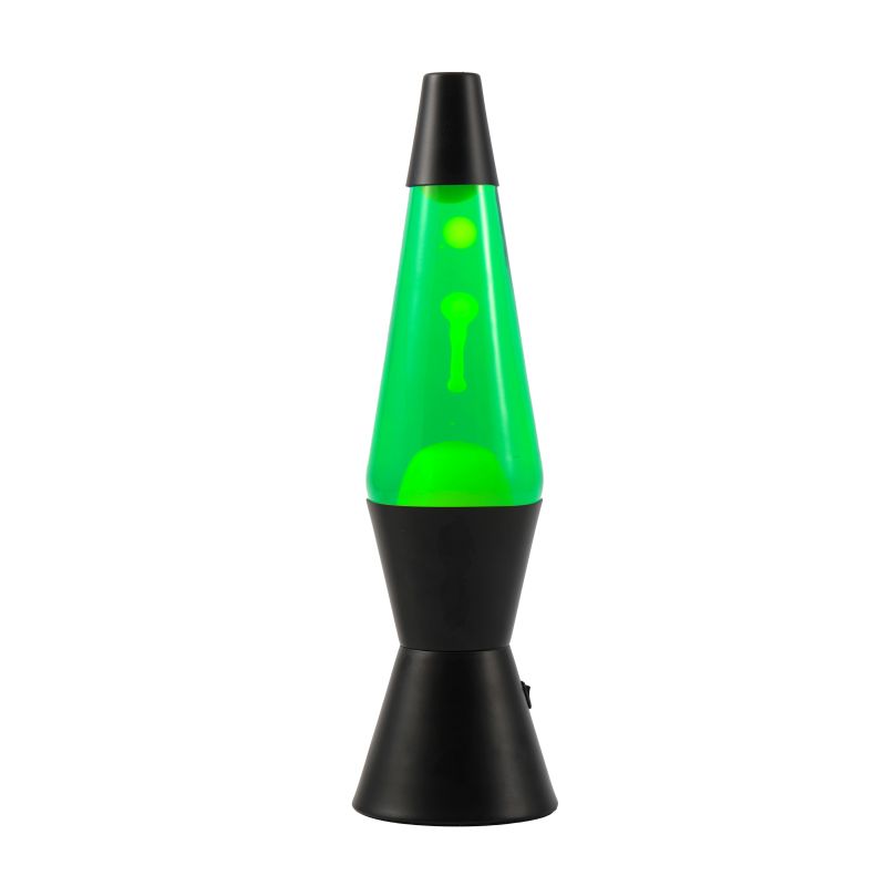 Lampe Lave Led base noire - Vert & Jaune 