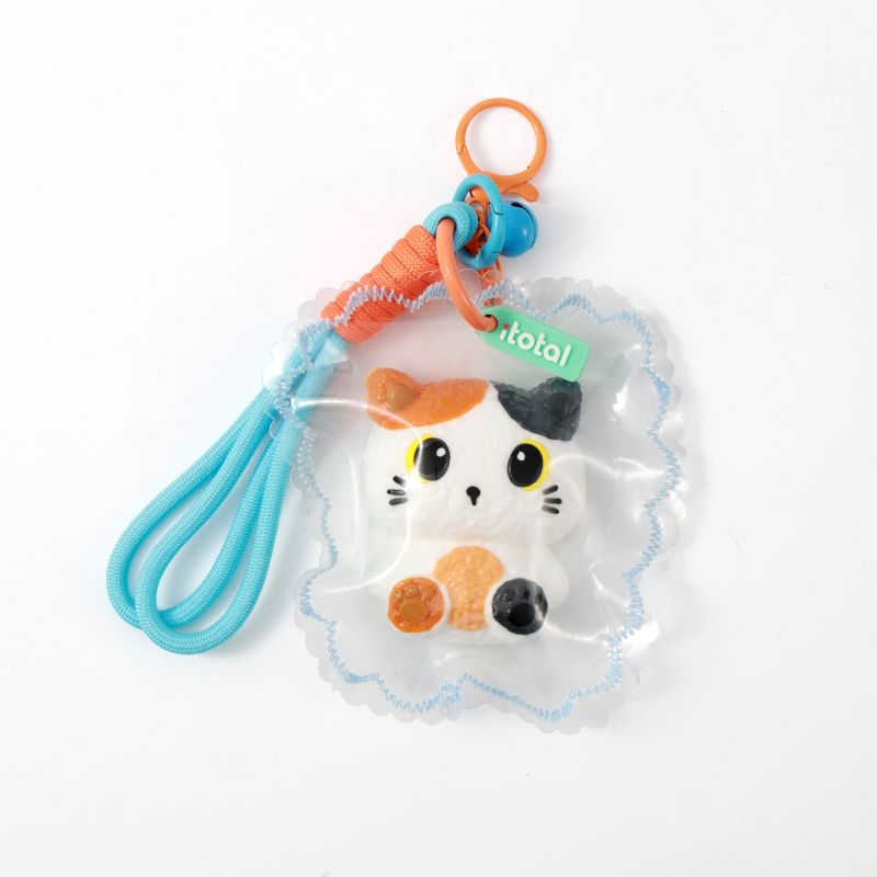 Porte-clés Jelly Pop Chat blanc & orange 