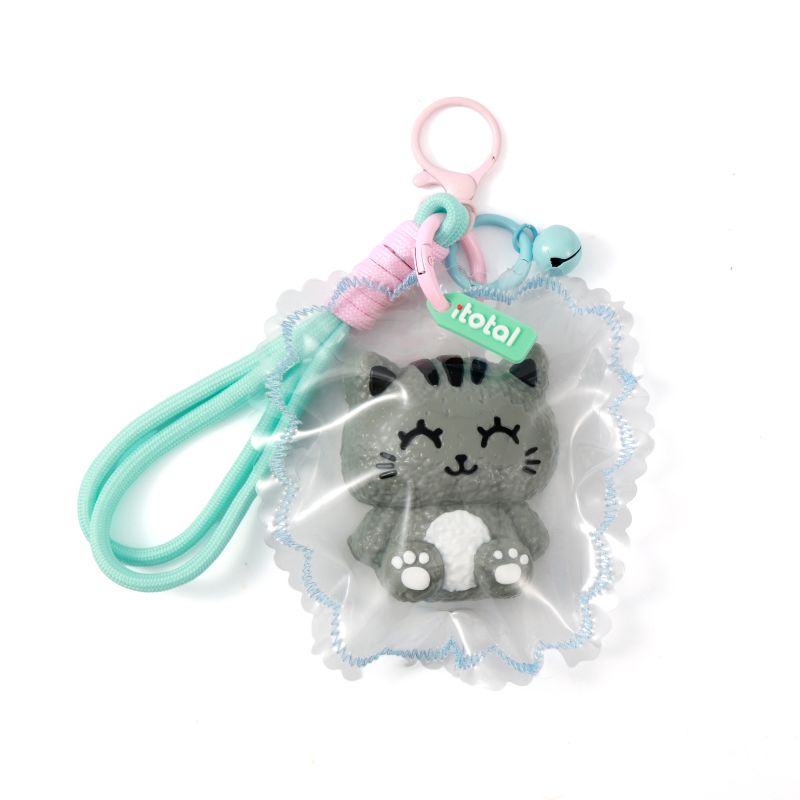 Porte-clés Jelly Pop Chat gris 