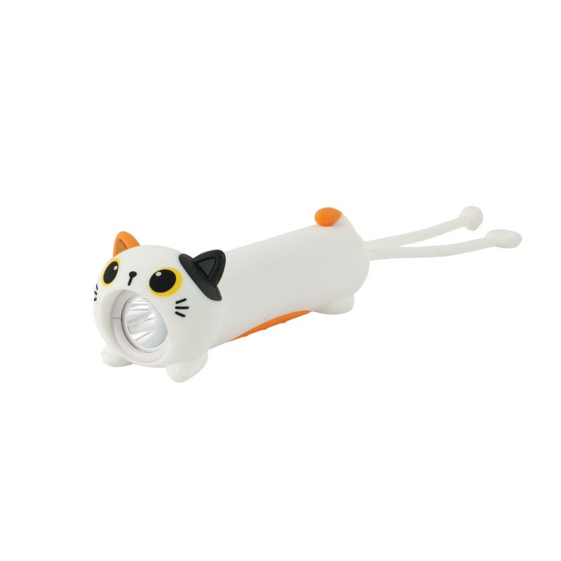 Lampe torche Flash animals Chat blanc & orange   