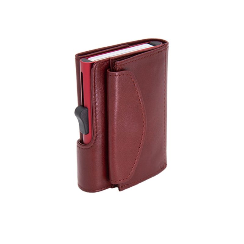 Porte-monnaie et cartes XL RFID cuir Rouge 