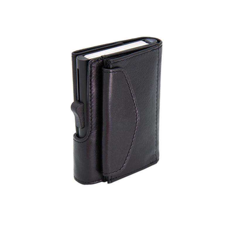 Porte-monnaie et cartes XL RFID cuir Noir 