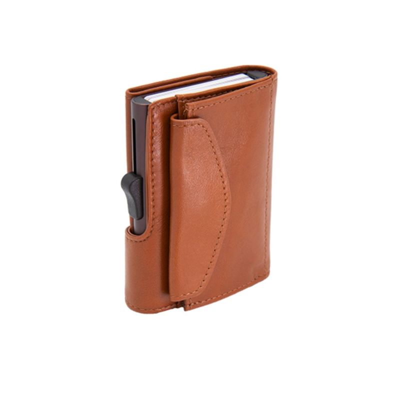 Porte-monnaie et cartes XL RFID cuir Noisette 