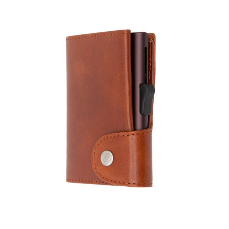 Porte-cartes XL RFID cuir végétal Macchiato / Brun Boîtier Brun