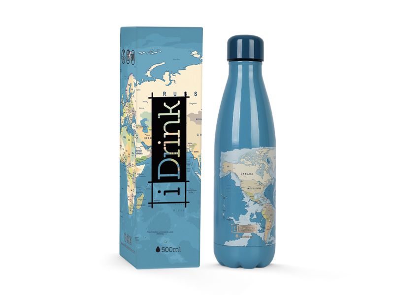 Bouteille Graphics 500ml Blue Map