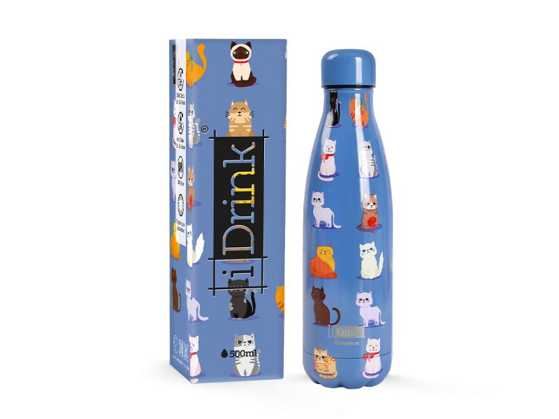 Bouteille 500ml Graphics Blue Cats