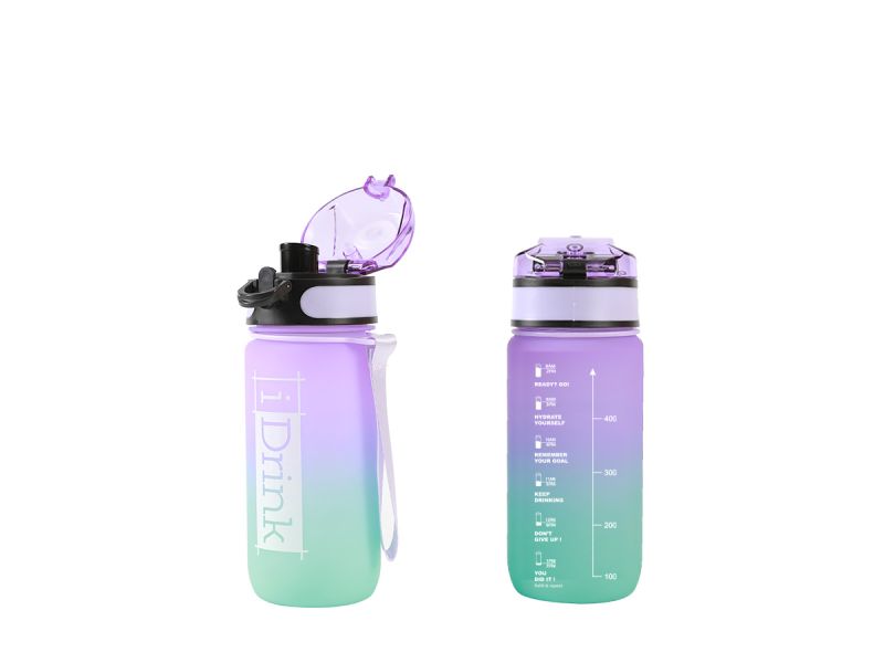 Tritan Motivational Bottle 500ml Violet &amp; Turquoise