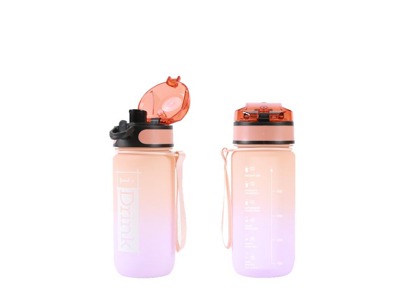 Gourde Motivante en Tritan 500ml orange &amp; lilas