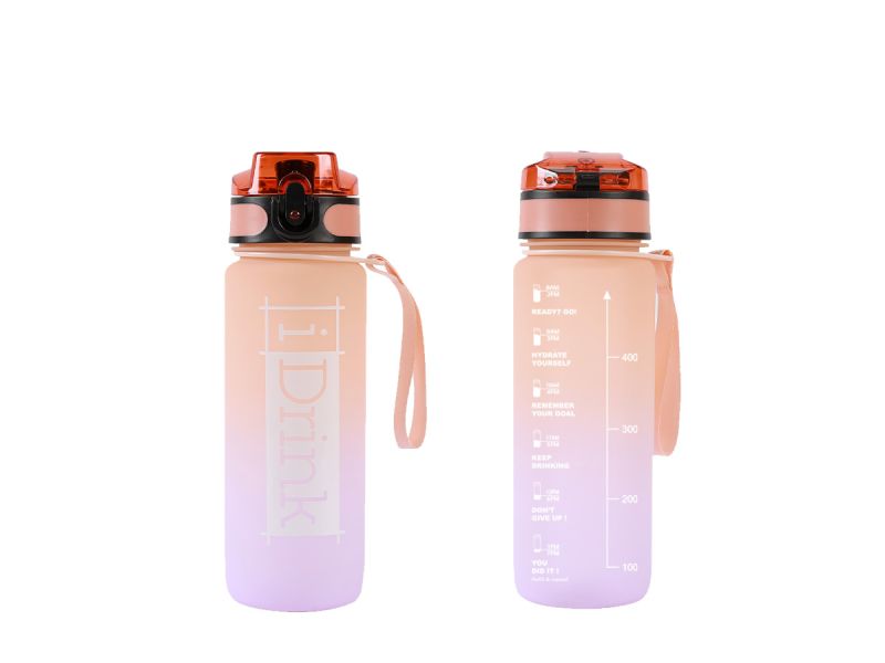 Tritan Motivational Bottle 750ml orange &amp; lilas