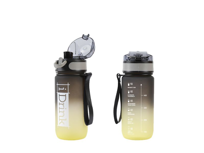 Tritan Motivational Bottle 500ml noir &amp; jaune