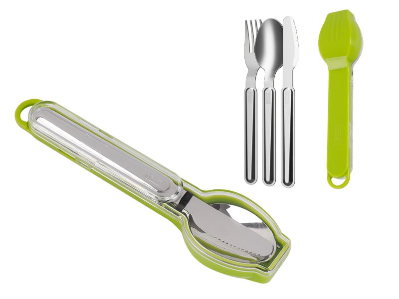 Coffret avec trois Couverts Verts