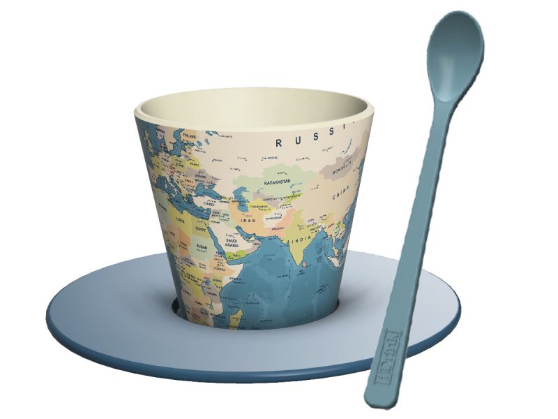 Tasse en R-Pet Set 90ml Blue Map