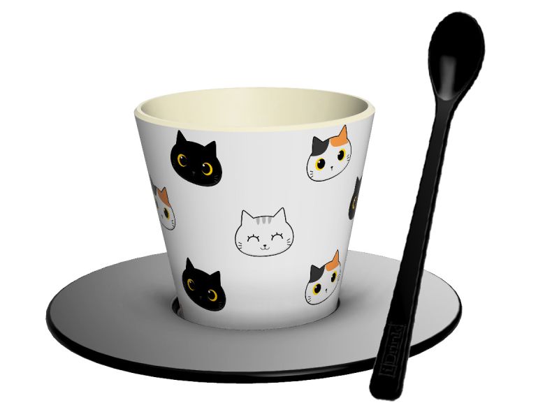Tasse en R-Pet Set 90ml Cats 